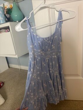 Altar'd State Light Blue Floral Mini Dress